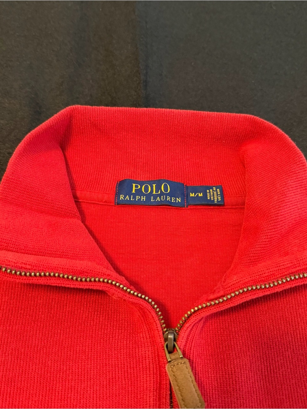 Polo by Ralph Lauren Men's Bright Red Zip-Up Sweater